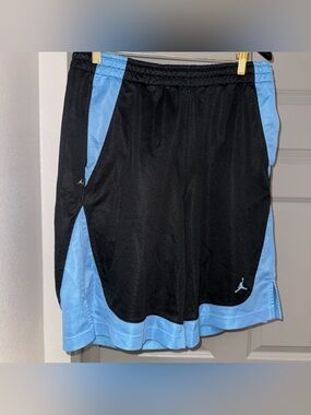 Jordan Black and Light Blue Athletic Basketball Shorts